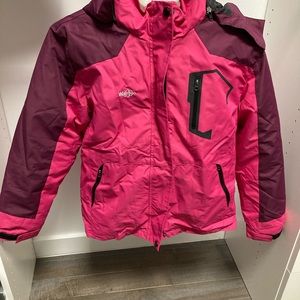 Girl 3 in 1 waterproof ski jacket warm fleece hooded coat Wantdo